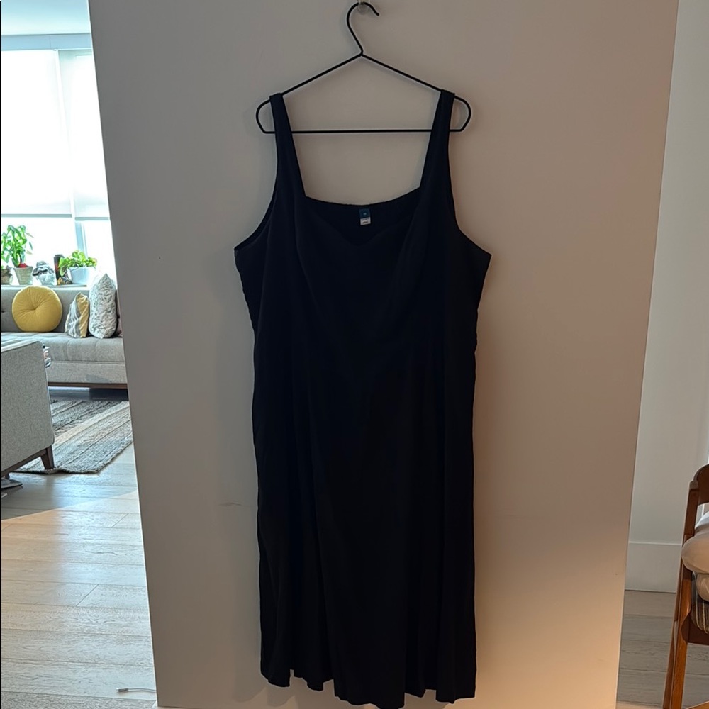 Black Linen Sleeveless Dress